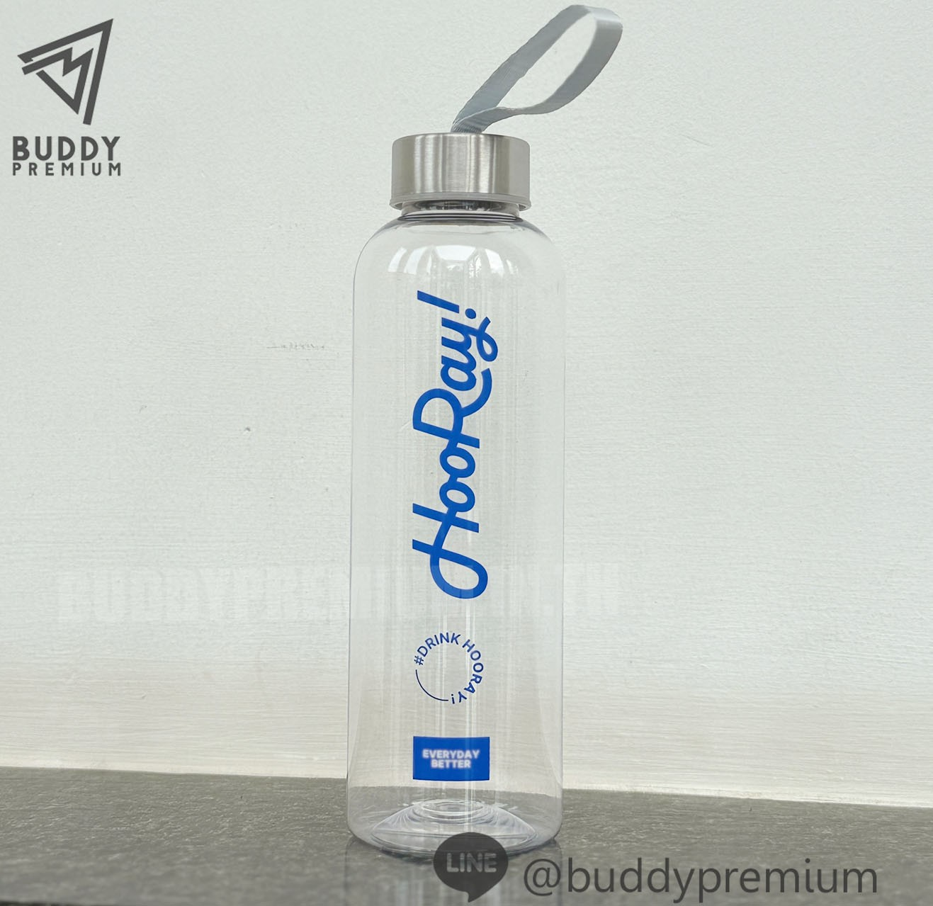 ผลงาน ขวดน้ำพลาสติก รุ่น PWB100 โลโก้ HooRay!(500 ml.)
