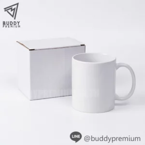 แก้วกาแฟเซรามิคสีขาวทรงกระบอกพร้อมกล่องบรรจุภัณฑ์รุ่นCMB104สำหรับทำของพรีเมี่ยม