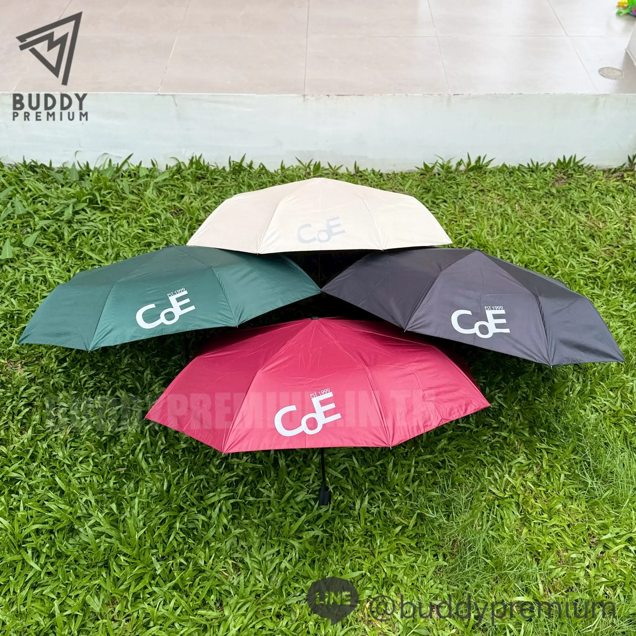 ผลงาน ร่มพับ 3ตอน รุ่นUB002-A โลโก้ COE