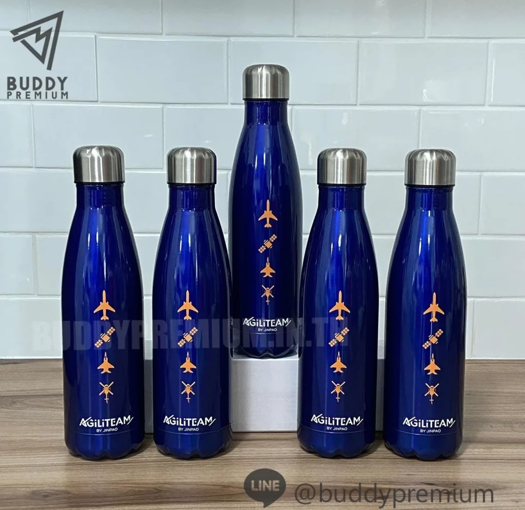 ตัวอย่างผลงาน กระบอกน้ำ สกรีนโลโก้