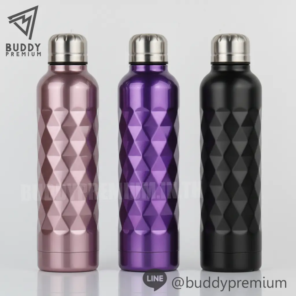 กระบอกน้ำสแตนเลส_SWB350_รวมสี กระบอกน้ำสแตนเลส ลวดลายเพชร SWB350