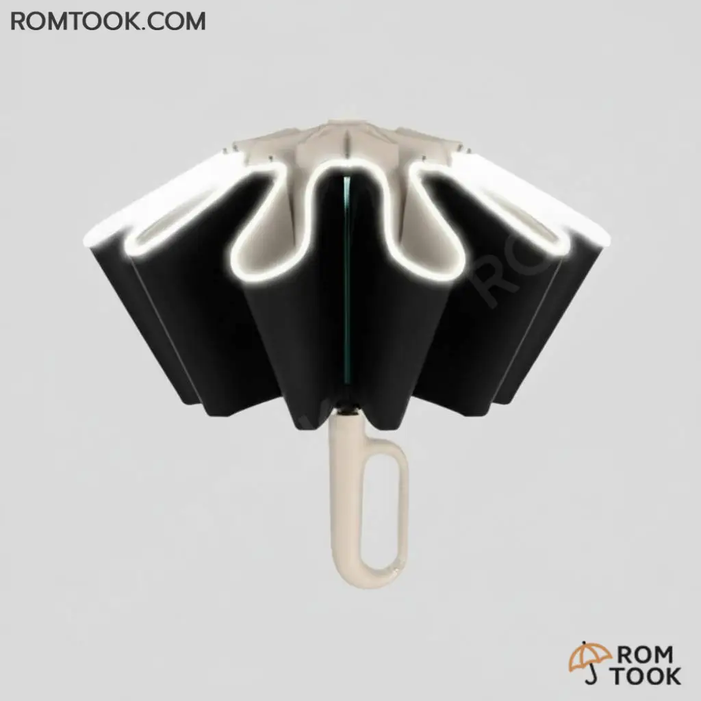 ร่มพับ3ตอน กางออโต้ รุ่นUB101 สีครีมอ่อน