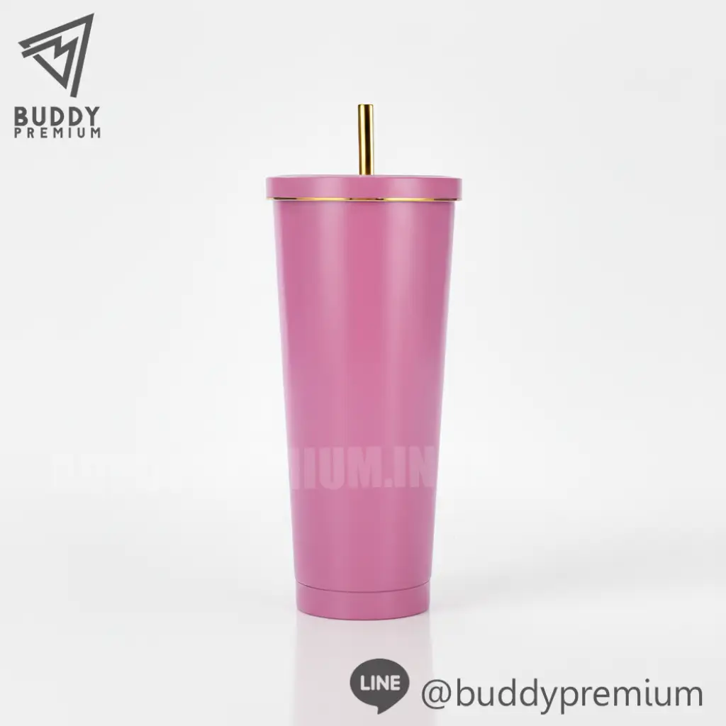 แก้วสแตนเลสเก็บความเย็น_SWB714_ชมพู แก้วสแตนเลสเก็บความเย็น รุ่นSWB714 สีชมพู