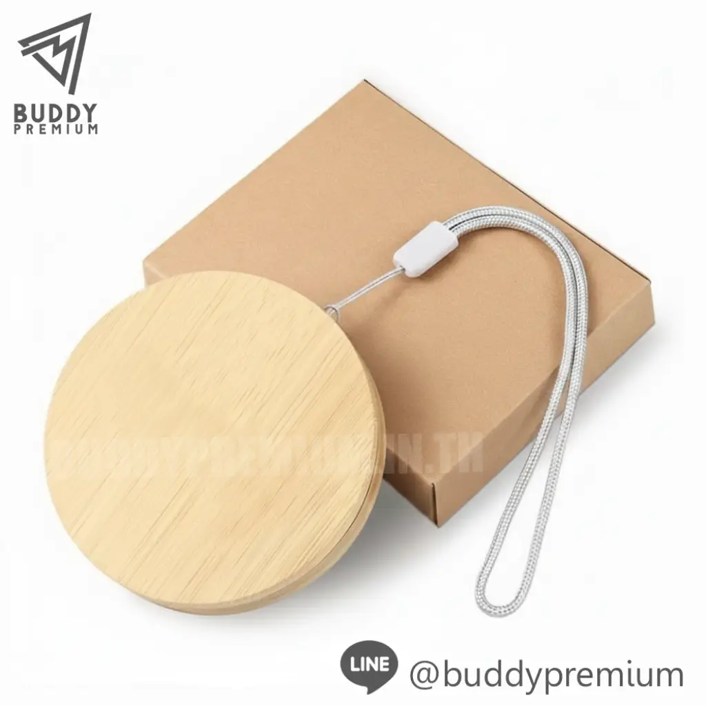 กล่องจัดเก็บสายชาร์จ ลายไม้ 6in1_CCB005_แบบกลม กล่องจัดเก็บสายชาร์จ ลายไม้ 6in1 รุ่น CCB005 แบบกลม