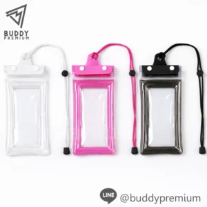 ซองกันน้ำมือถือคล้องคอ รุ่น BPT368 สีขาว ชมพู และดำ