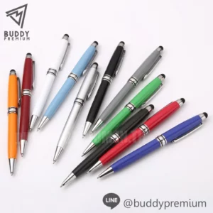 ปากกาโลหะ PMB361 แบบ 2-in-1 ลูกลื่นพร้อม Stylus มีหลายสี เหมาะสำหรับสกรีนโลโก้ ของพรีเมี่ยมองค์กร