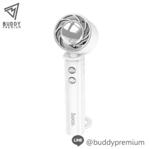 พัดลมพกพาอเนกประสงค์ Hoco HX61 พับได้ 90 องศา สีขาว ดีไซน์มินิมอล