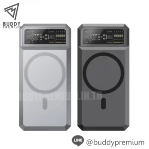 พาวเวอร์แบงค์ Eloop Orsen EW55 20000mAh สีเงิน และ สีเทา ดีไซน์โปร่งใส