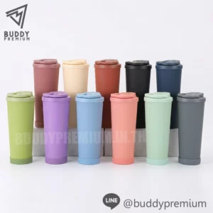 แก้วสแตนเลสเคลือบเซรามิก SWB150 รวม 11 เฉดสี ดีไซน์มินิมอล ผิว Matte ของพรีเมียมสกรีนโลโก้