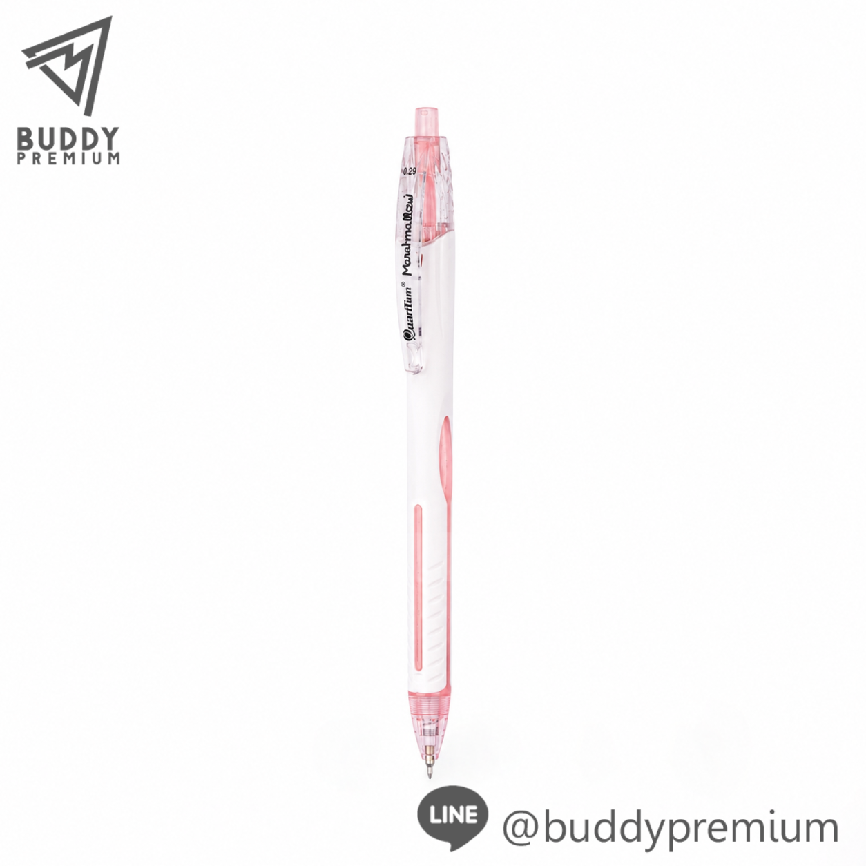 ปากกาลูกลื่นควอนตั้ม-มาร์ชเมลโล่-029มม-สีส้ม ปากกาพลาสติกลูกลื่น ควอนตั้ม มาร์ชเมลโล่ 0.29 มม. ด้ามสีส้ม